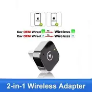 Wireless Carplay Adapter for Android iPhone Auto 2 in1 Wired to Wireless Box USB Connection For Most Car