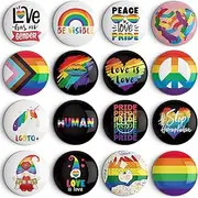 [NeeKCheers] 48 Pcs Pride Pins, Gay Lgbtq Stuff Merch Accessories Button Badge Rainbow Lesbian Trans Pansexual Bisexual Pin Month Party Favors Supplies Decorations, Plastic Metal, no gemstone