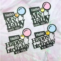 在飛比找momo購物網優惠-可愛氣球生日蛋糕插旗1組2入(生日派對 氣球佈置 寶寶周歲 