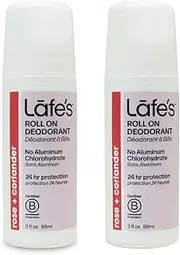 Lafe's Bliss Roll On Deodorant (Pack of 2) With Iris, Rose, and Aloe Vera, 2.5 oz Each