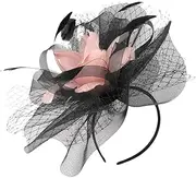 [LIFKOME] Fascinator Headband for Women Lightweight Mesh Tea Party Hat Versatile Cocktail Hair Clip for Weddings Parties Church Events and Halloween Elegant Design Black