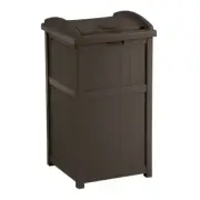Outdoor Trash Hideaway Suncast Garbage Patio Can Deck Waste Lid Java Bin Resin