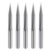 5pcs CNC V Bit 20 Degree 1/8" Shank 0.2mm Tip Engraving V Bits Chamfer End Mill