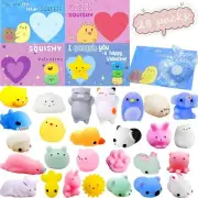 28 Pcs Valentine's Day Greeting Cards with Mochi Squishies Toys, Mini Kawaii ...