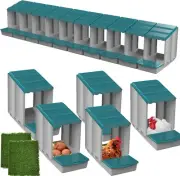 Chicken Nesting Boxes 10 Hole Laying Boxes 2 Nest Mat Plastic Roll Away Chicke