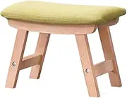 Foot Stool Ottoman Small Footstools Shoe Stools Fabric Sofa Footrest Portable Step Stool Solid Wooden Stool Living Room ，7 Colors (Color:Green#B,Size:38x24x29CM)
