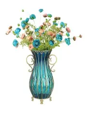 [SOGA] Glass Vase With Artificial Flower Set 12 Pieces 51cm in Multi