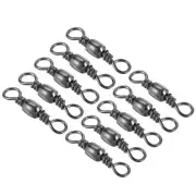 Fishing Barrel Swivels, 100Pcs 41LBS Stainless Steel Solid Ring Tackle, Black