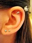 PAIR 16G 1/4" ARROW STEEL EAR DAITH HELIX TRAGUS CARTILAGE BAR RING STUD