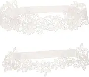[TINEASUR] 2pcs Lace Garter Bride Leg Bride Lace Bridal Garter Leg Garters for Garters for Bride for Wedding Accessory Bridal Leg Garters Women Leg Garter Leg Band White