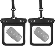 HJZHII 2 Pack Small Waterproof Pouch, Submersible Wallet for Swimming, Waterproof Key Fob Case Floating Keys Holder Pouch Holder for ID Badge Credit Card Money Coins License Water Surfing