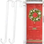 Clear Wreath Hanger Hooks, 15 in, 2 Pack Non Scratch Over The Door Hooks, Fal...
