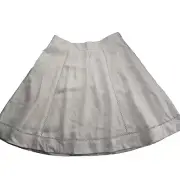 Ann Taylor Women's A-Line Skirt Size 2 Petite Ivory Linen Blend Fully Lined NWT