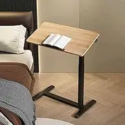 Adjustable Overbed Bedside Table - 90° Tiltable Mobile Standing Desk with Wheels | Portable Laptop Computer Desk Sofa Bed Side Table for Hospital Home Use