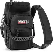 Wild Wolf Outfitters - #1 Best Water Bottle Holder for 64 oz Bottles - Carry, Protect and Insulate Your Flask with This Military Grade Carrier w/2 Pockets and an Adjustable Padded Shoulder Strap.