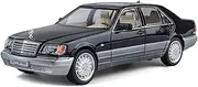Die-cast Alloy Diecast 1:24 for Mercedes-Benz W140 Miniature Car Models Sound Light Pull Back Model Vehicle Exquisite Presents Miniature Vehicle(Black)