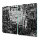 Glass Induction Ceramic Hob Cover Black & White Abstract Watercolour 2x30x52