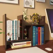 Adjustable Desktop Organizer - Dark Walnut Wood Storage Rack