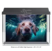 Light Beige Dog Swimming Polyester Fish Tank Glass Backdrop Aquarium Background
