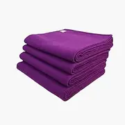 Yogikuti Iyengar Cotton Yoga Blanket Set of Four- Thick Handwoven Yoga Blankets for Restorative Yoga Meditation & Pranayama- Premium Cotton Yoga Blanket for Support & Comfort in Iyengar Yoga (Purple)