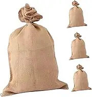 PHENOFICE 4Pcs Heavy Duty Burlap Potato Growing Bags Vintage Sack for Flood Control Gardening and Household Storage Durable and Versatile for Outdoor Use