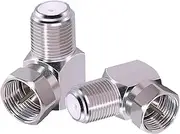 CNARIO 2pcs F Type Right Angle Connector F Male to Female Adapter 90Degree Coax Connector RG6 Adapter for Coax Cable and Wall Plates