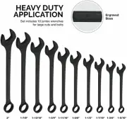 10Pc Jumbo Spanner Set Heavy Duty Imperial Combination Open End Ring 1 -5/16-2"