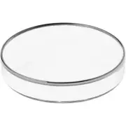 Plymor 3" x 3" Round Glass Display Tray (Silver Rim)