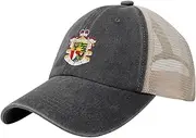 [Generic] National Emblem of Liechtenstein Cowboy Mesh Baseball Cap for Liechtenstein Man Woman Outdoor Adjustable Denim Hat