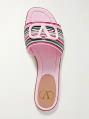 [Valentino Garavani] Valentino Garavani - Vlogo Leather Slides - Pink - IT39 IT 39 Pink