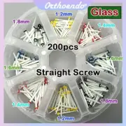 200x Dental Endo Fiber Post Glass Restorative Straight Screw Posts Assorted Size