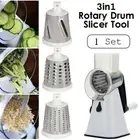 Manual Multi-function 3in1 Food Vegetable Rotary Drum Grater Chopper Slicer Tool