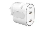 EFM 35W GaN Dual Type-C Socket Port Wall Charger AU NZ Plug w PD PPS White