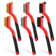 Wire Brush Set, 6 Pcs Brass/Stainless Steel/Nylon Wire Brushes for Cleaning w...