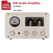 Hifi Audio Amplifier 4 In 2 Out Electric Tube Stereo Preamp (Champaign Gold)