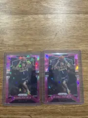 2019-20 Panini Prizm Michael Porter Jr Pink Ice 2 Card RC Lot