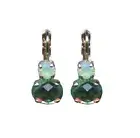 Earrings By Mariana Woman Faceted Green Tourmaline and Mint Green Swarovski C...