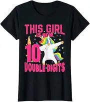 [X.Style] Birthday Girl Shirt, This Girl is Now 10 Double Digits ds210 T-Shirt (S) Black