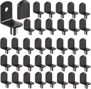 Black-50Pcs Plated Steel L-Shelf Support Pegs, 1/4" L-Shaped Bracket Style Cabin