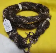 Mane Horse Hair Roping Reins 8 feet 1/2" dia., Pattern W-1 with snaps