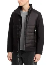 Karl Lagerfeld Paris L56 Mixed Media Quilted Jacket