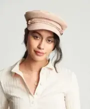 BRIXTON KAYLA Cut + Sewn Cap ROSE Suede + Leather Women's Size XS NWT $110