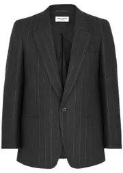 Saint Laurent Pinstriped Wool-blend Blazer - Silver - 50 50