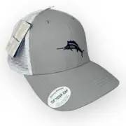 BRAND NEW Tommy Bahama Trucker Hat Fish Logo Marlin Strapback Cap NWT Grey