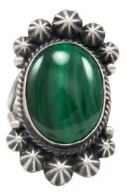 Navajo Native American Malachite Ring Size 7 by Calladitto SKU231982