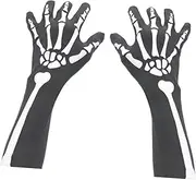 [SHERCHPRY] Full Finger Skull Bone Glove Black Skeleton Gloves Cosplay Ghost Bone Gloves Skeleton Full Finger Glove Halloween Skeleton Gloves Warm Gloves Wrist Bone Long Sleeve Men and Women