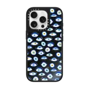 iPhone 16 Pro Mirror Case MagSafe Compatible blue all seeing eye summer holiday pattern on clear
