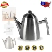 18/8 Stainless Steel Teapot with Infuser for Loose Leaf Tea - 22 Oz