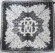 NWT Authentic ROBERTO CAVALLI RC LOGO & ANIMAL Print 100% Silk Scarf Foulard