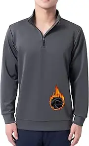 [DEVOROPA] Boys 1/4 Zip Pullover Jacket Fleece Lined Long Sleeve Kids Running Workout Tops Water Resistant Golf Thermal Shirts